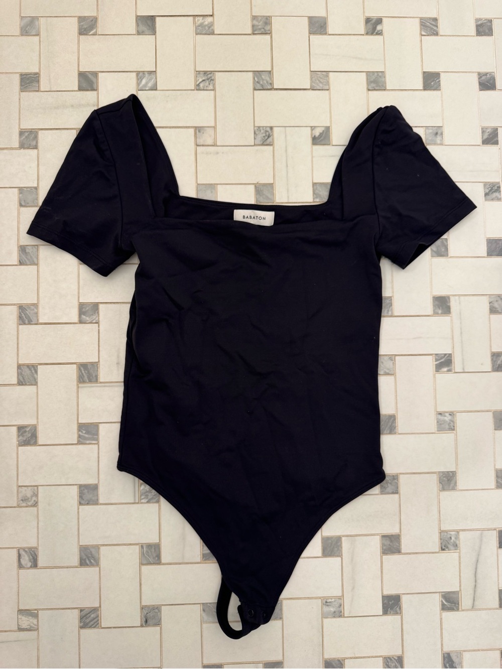 Aritzia Babaton Black Square-Neck One-Piece Bodysuit